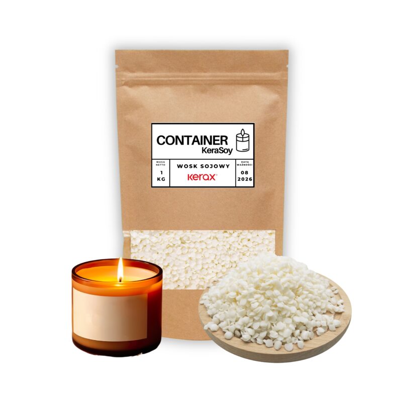 Wosk sojowy container do świec zalewanych w naczyniach 1 kg worek krafrowy